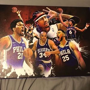 ORIGINAL ALL TIME PHILADELPHIA 76ERS DOPE PAINTING